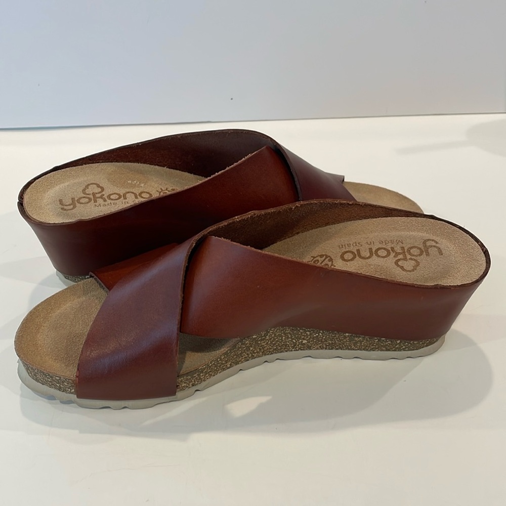 Yukon slide sandals leather sock& uppers size 71/2